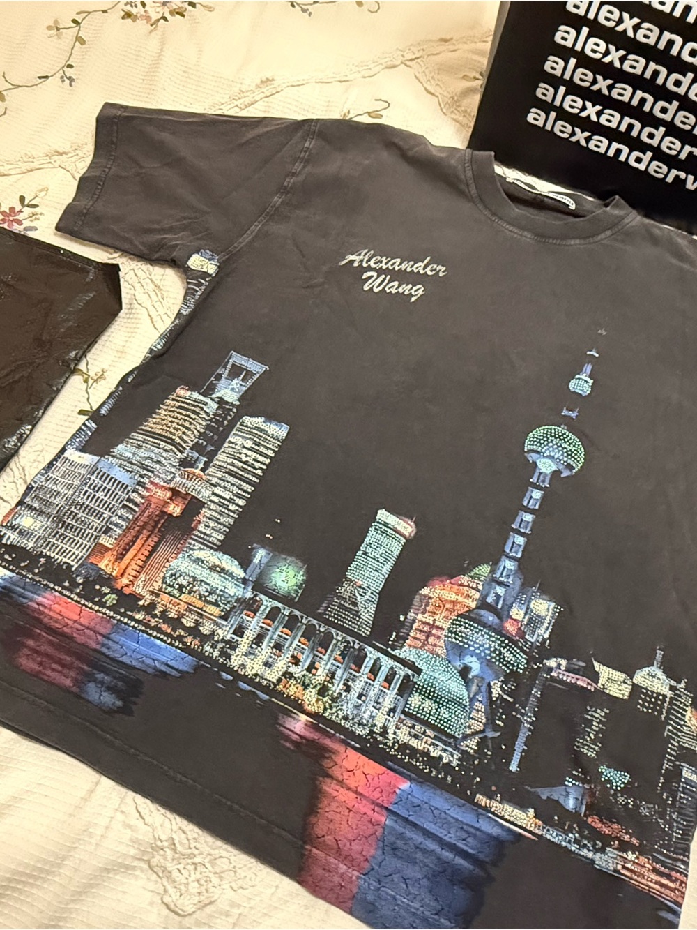 Alexander Wang Black Cityscape Graphic Tee